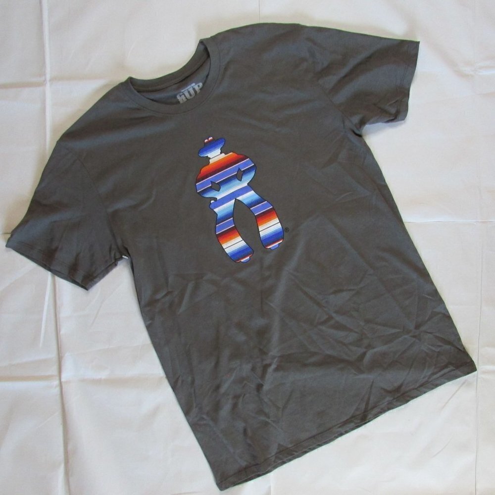 NWOT Cowboy Up Men's XL Short Sleeve Serape Logo Graphic T-Shirt - Gray